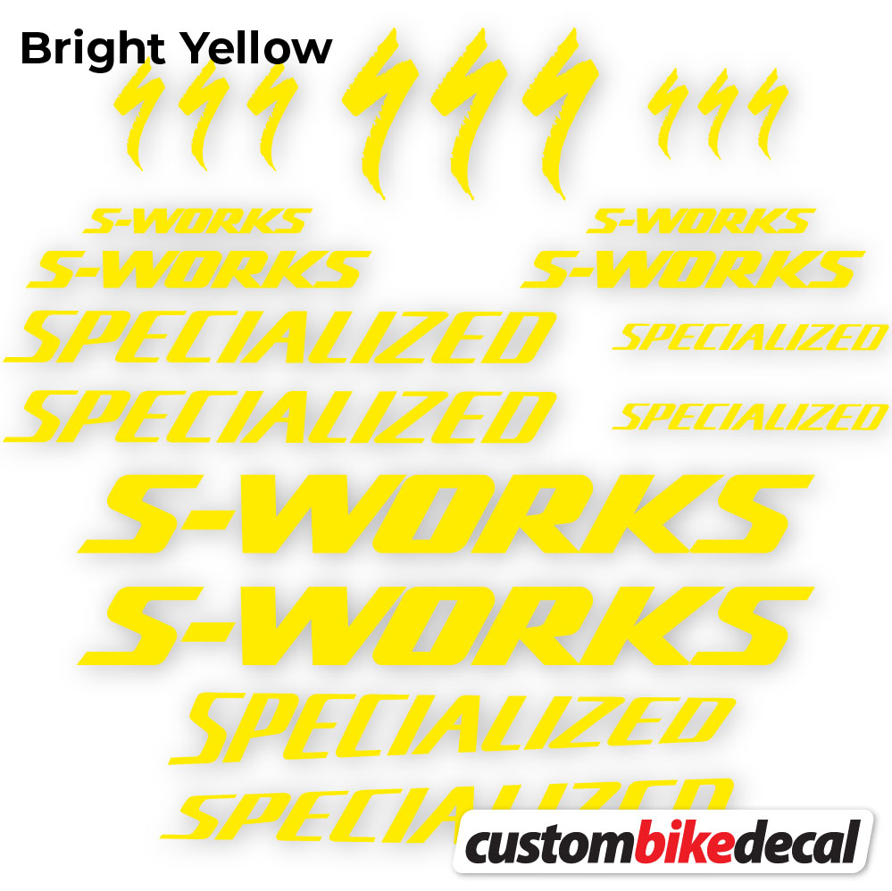 Yellow decal for Specialized S-Works frame – bike sticker vinyl
