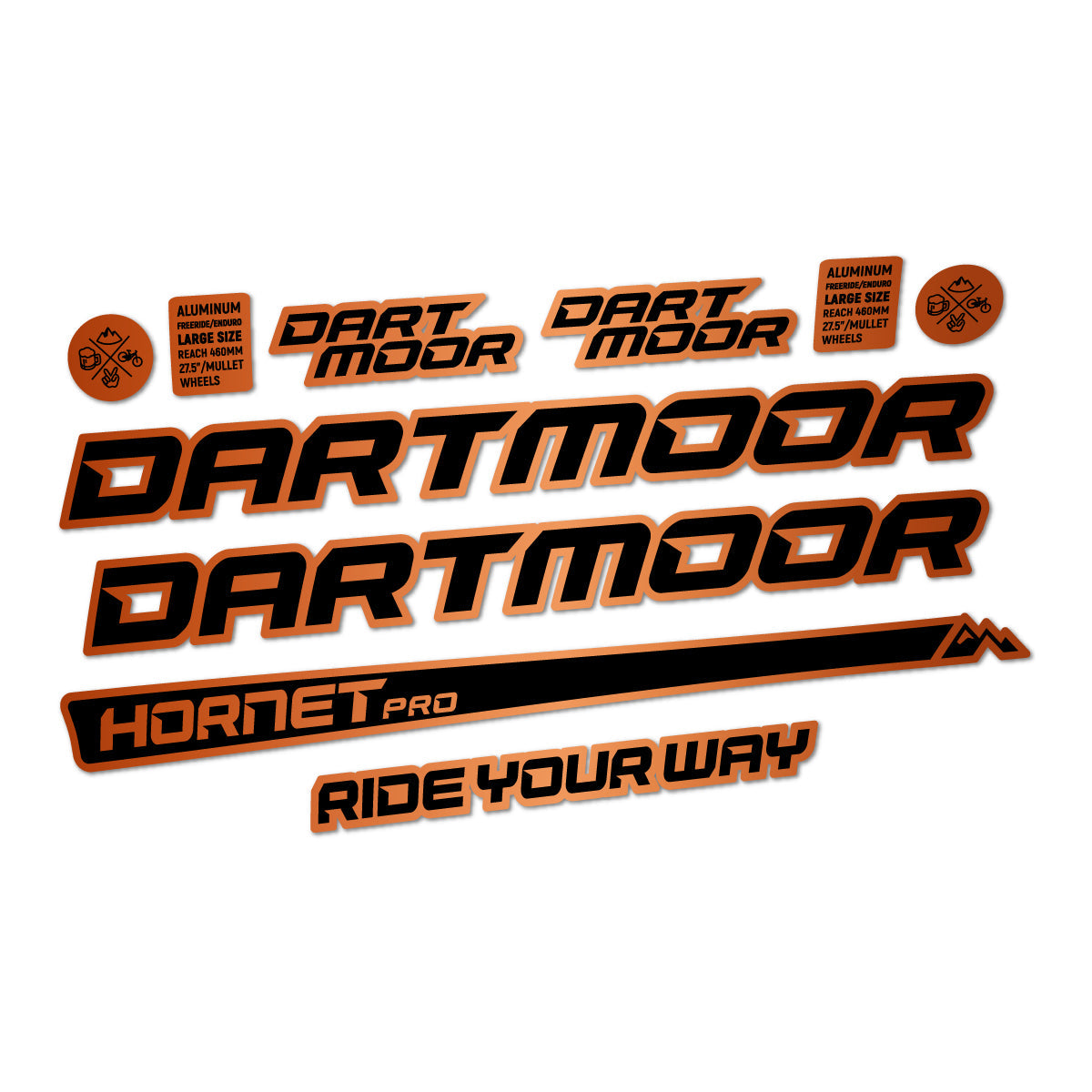 Bronze decal for Dartmoor Hornet Pro 2022-2026 frame – bike sticker vinyl
