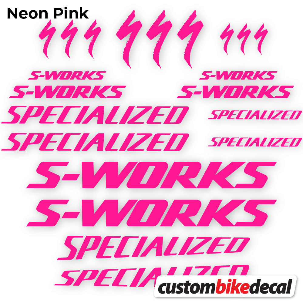 Neon Pink decal for Specialized S-Works frame – bike sticker vinyl
