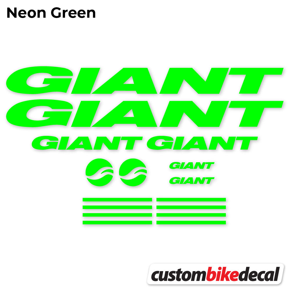Neon Green decal for GIANT frame – bike sticker vinyl