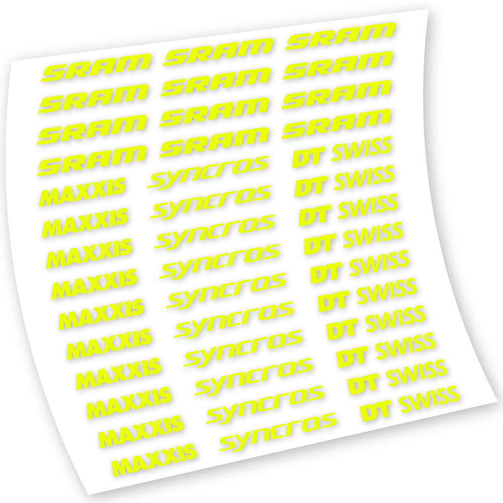 Stickers Maxxis Syncross DT Swiss Sram compatibles Autocollants cadre