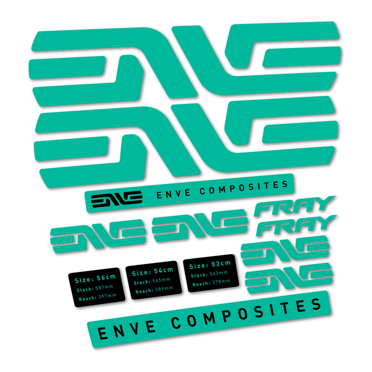Green Turquoise decal for Envx Fray 2026 frame – bike sticker vinyl