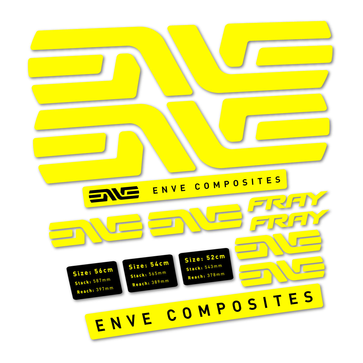 Stickers compatibles Envx Fray 2026 pour cadre – autocollants vinyle - Jaune Citron