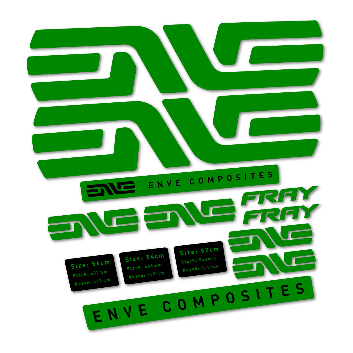 Medium Green decal for Envx Fray 2026 frame – bike sticker vinyl