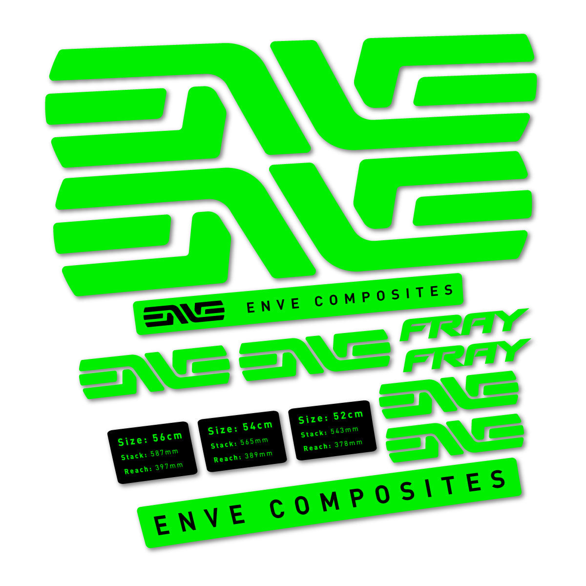 Neon Green decal for Envx Fray 2026 frame – bike sticker vinyl