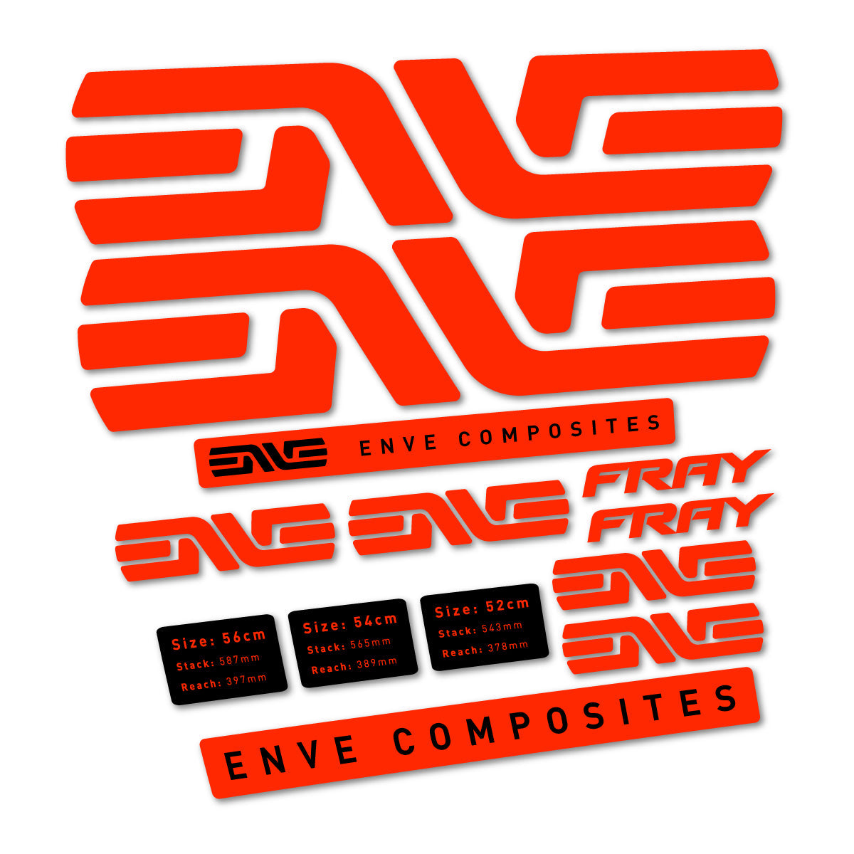 Neon Red decal for Envx Fray 2026 frame – bike sticker vinyl