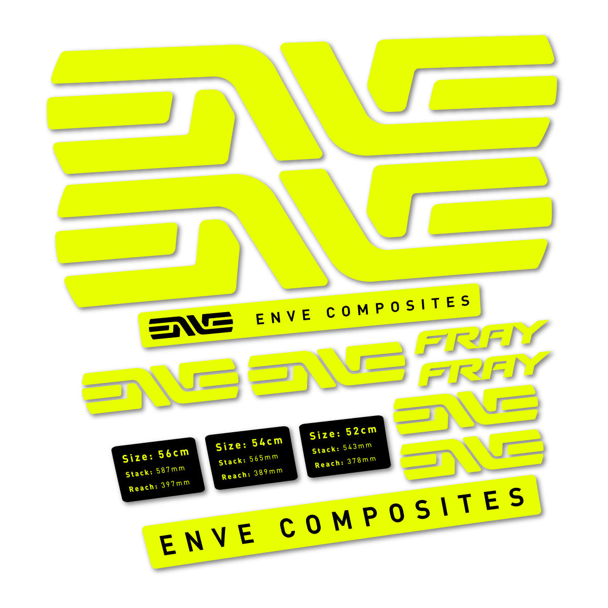 Neon Yellow decal for Envx Fray 2026 frame – bike sticker vinyl