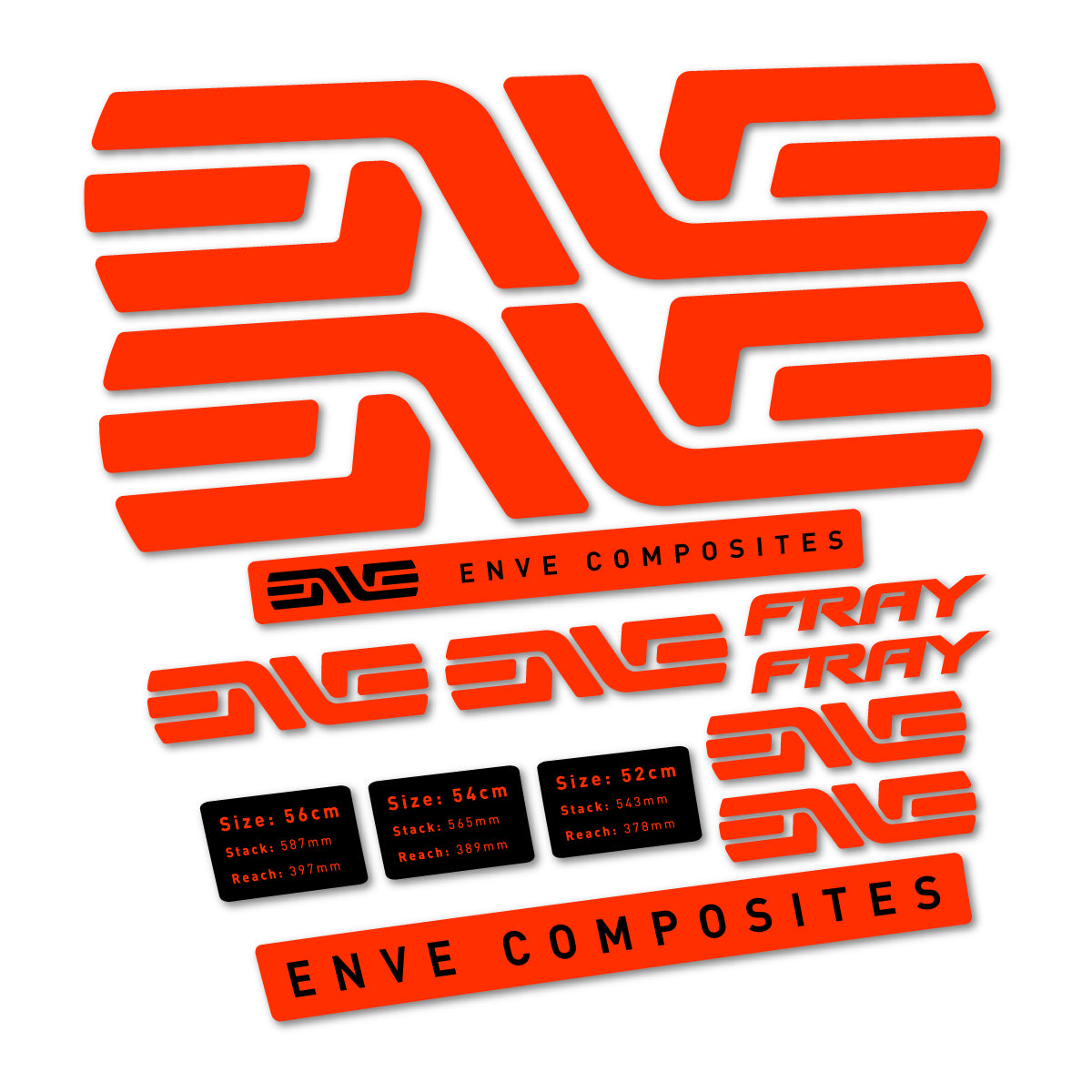 Stickers compatibles Envx Fray 2026 pour cadre – autocollants vinyle - Orange KTM