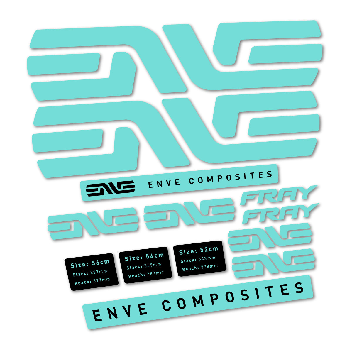 Stickers compatibles Envx Fray 2026 pour cadre – autocollants vinyle - Turquoise Clair