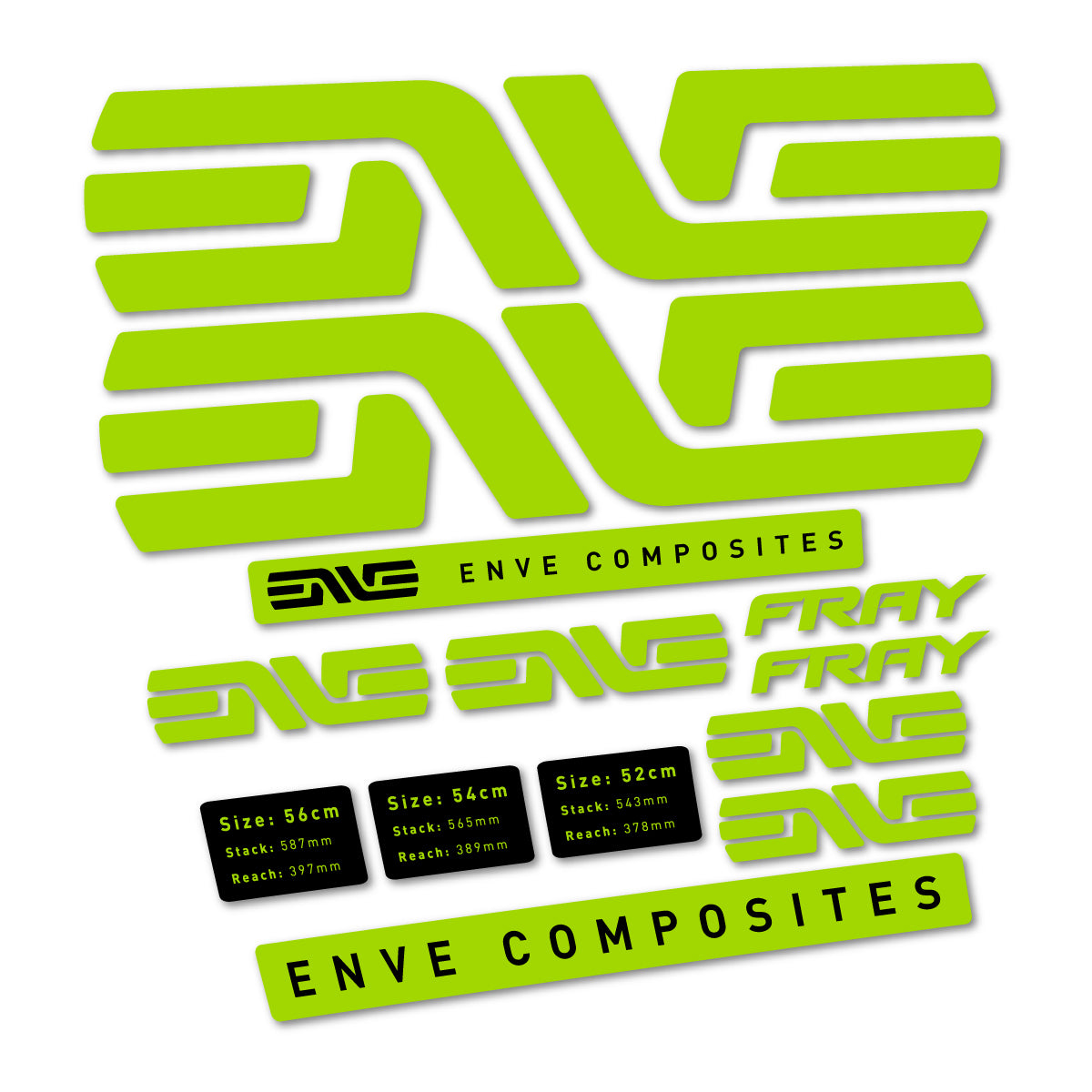 Stickers compatibles Envx Fray 2026 pour cadre – autocollants vinyle - Vert Citron