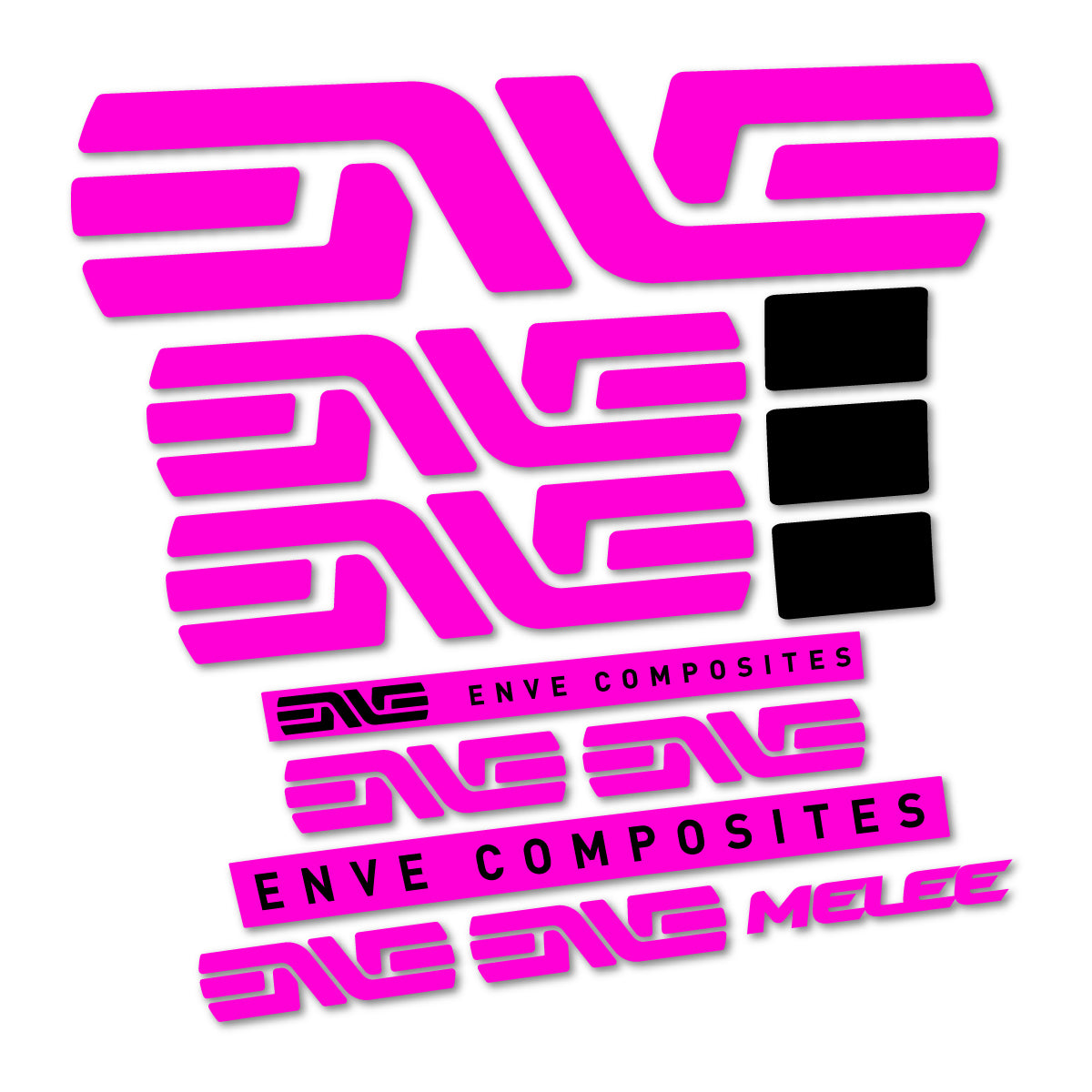 Stickers compatibles Envx Melee 2026 pour cadre – autocollants vinyle - Fuchsia Fluo