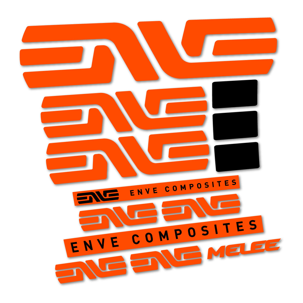 Orange Neon decal for Envx Melee 2026 frame – bike sticker vinyl