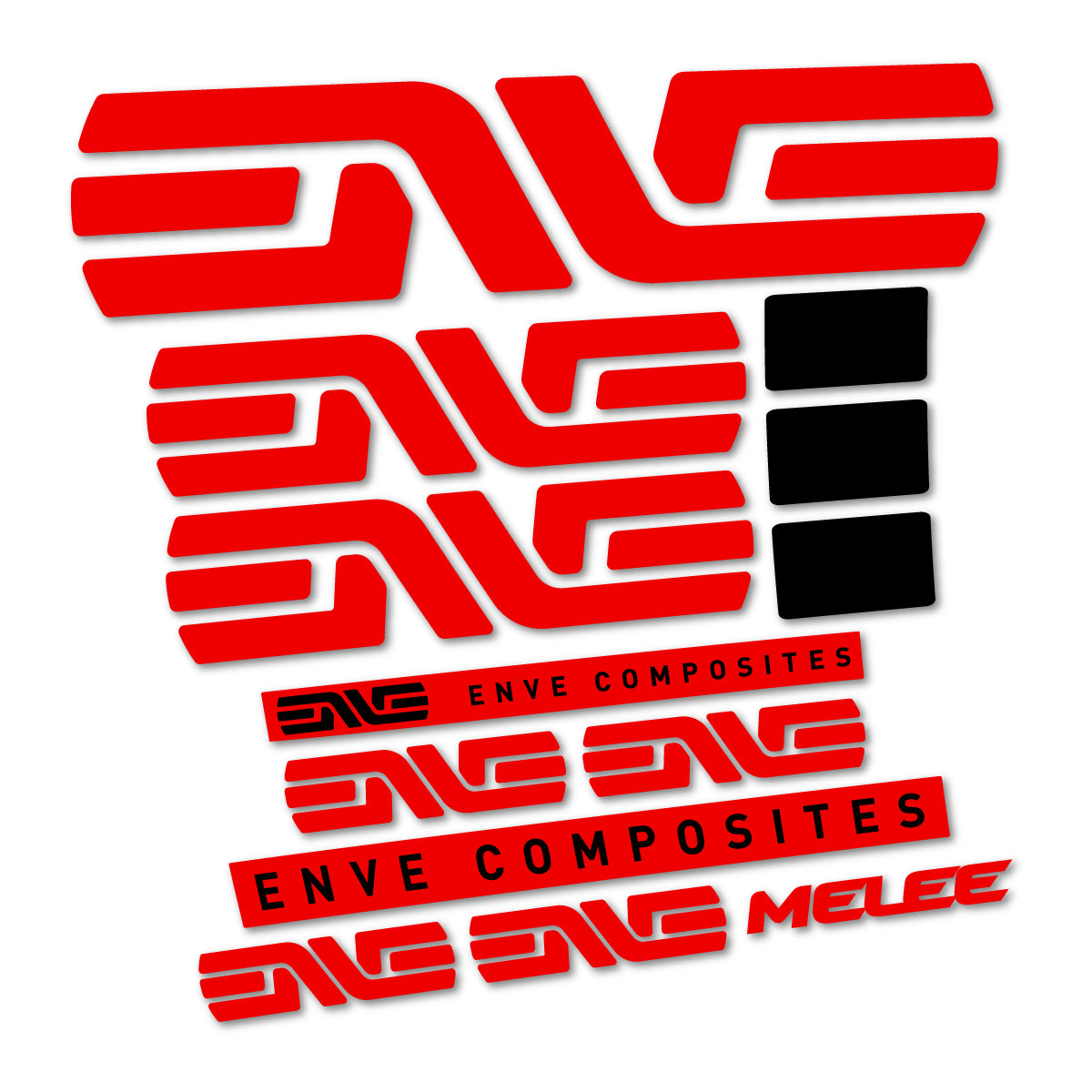 Stickers compatibles Envx Melee 2026 pour cadre – autocollants vinyle - Rouge