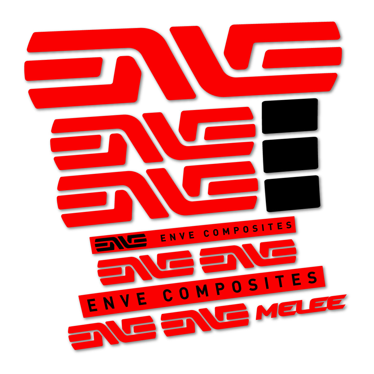 Stickers compatibles Envx Melee 2026 pour cadre – autocollants vinyle - Rouge Orangé