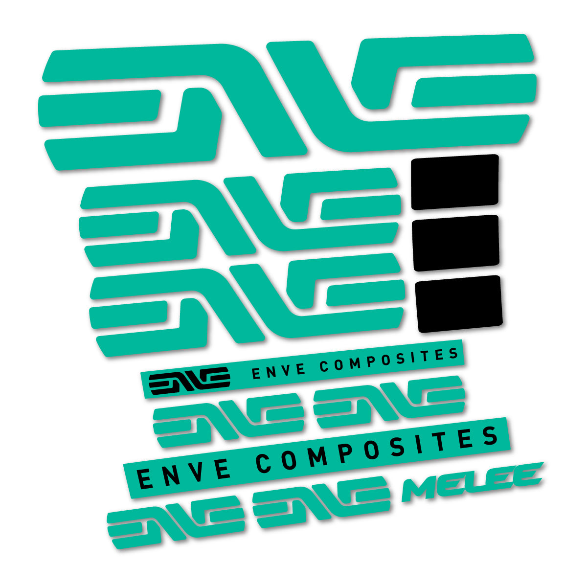 Stickers compatibles Envx Melee 2026 pour cadre – autocollants vinyle - Turquoise Vert
