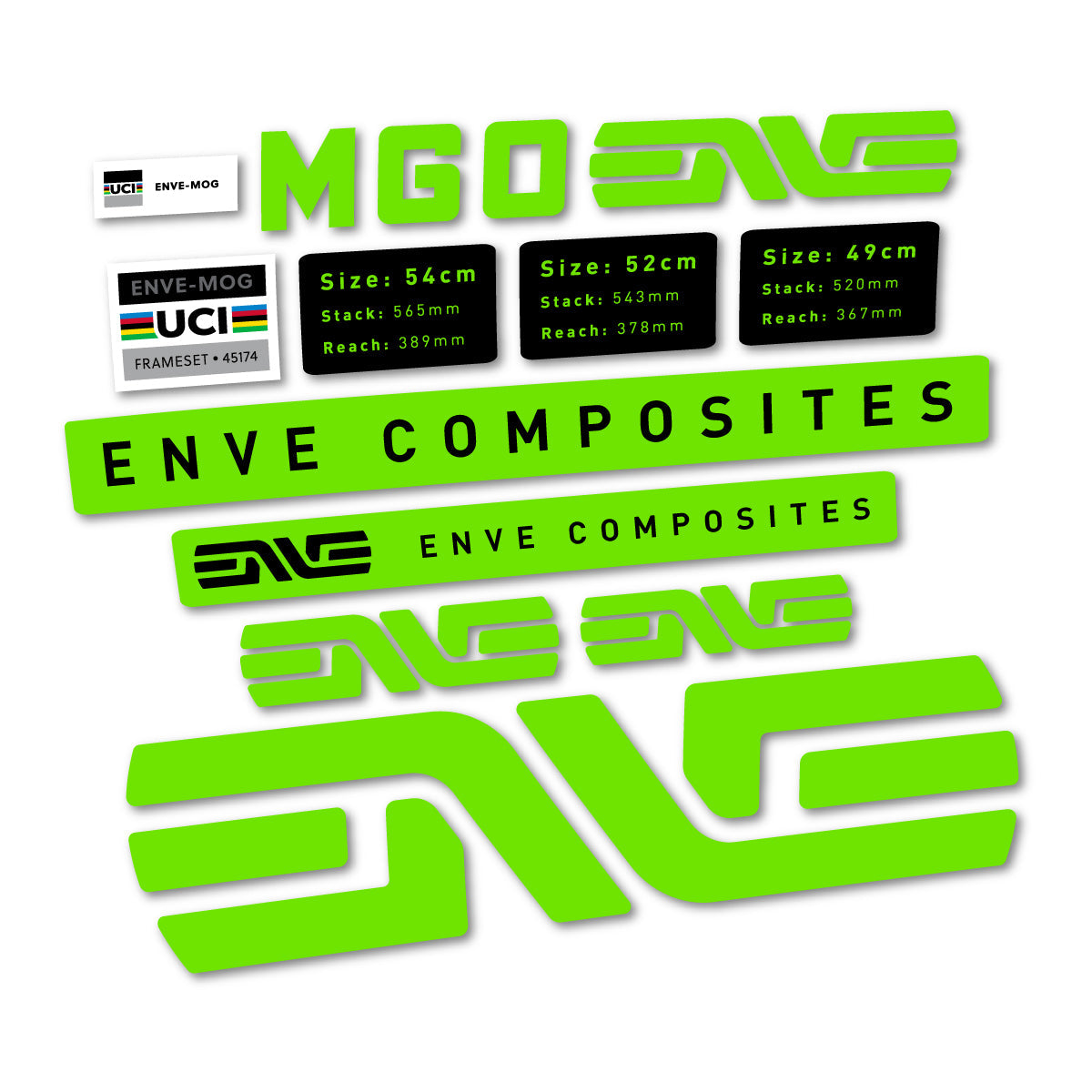 Apple Green decal for Envx MOG 2026 frame – bike sticker vinyl