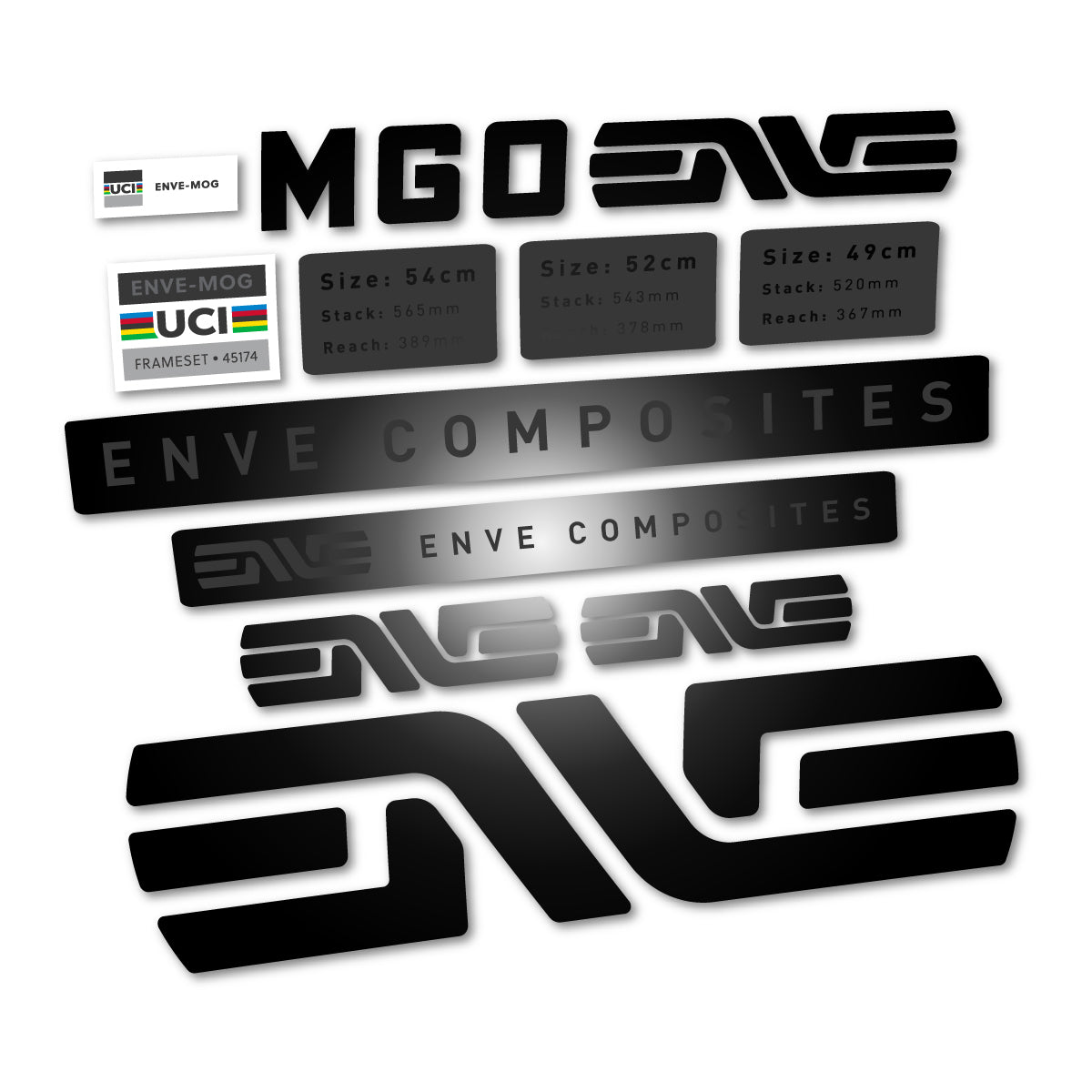 Black decal for Envx MOG 2026 frame – bike sticker vinyl
