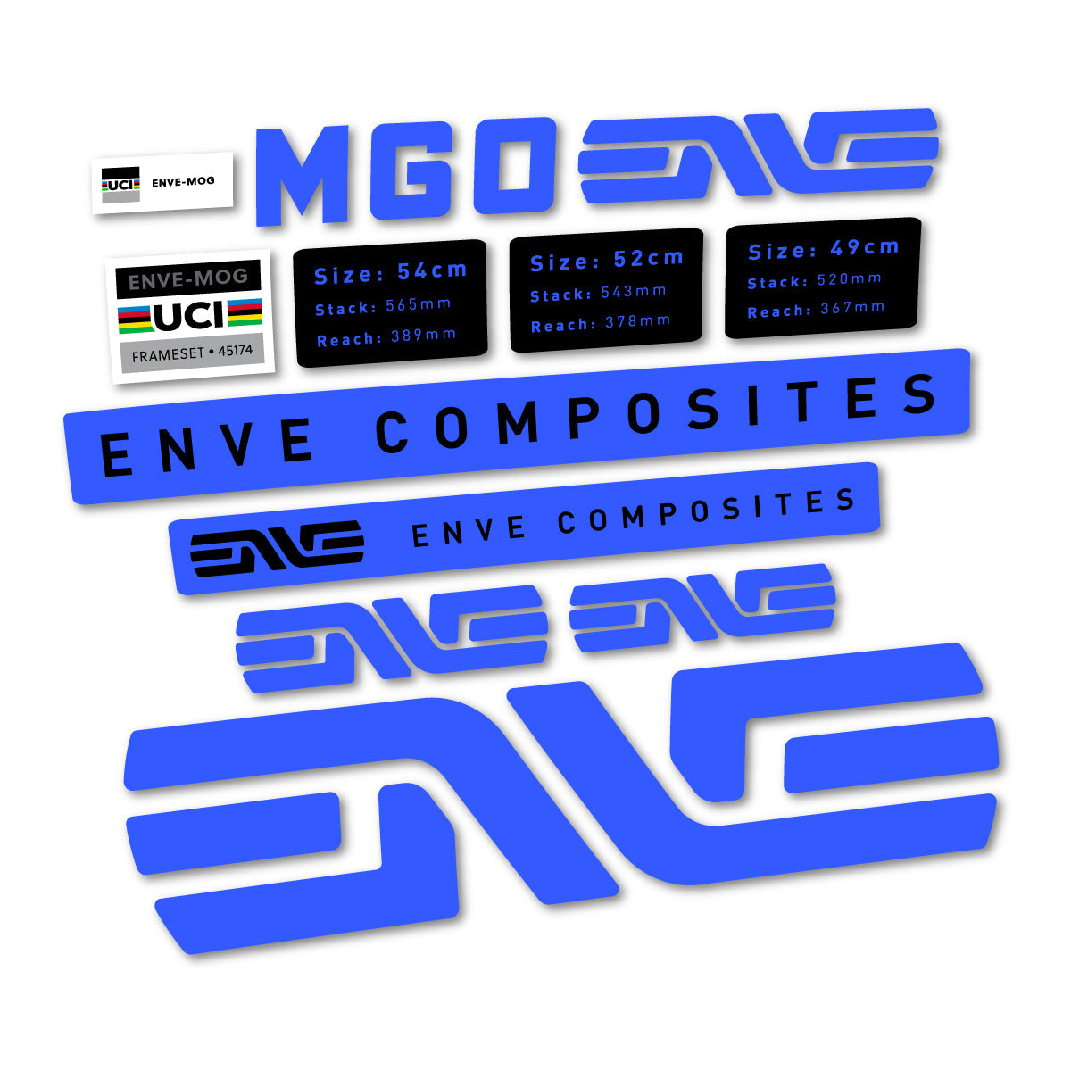 Medium Blue decal for Envx MOG 2026 frame – bike sticker vinyl