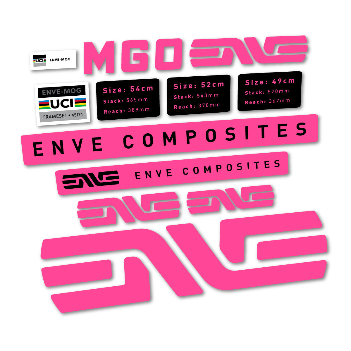 Bubblegum Pink decal for Envx MOG 2026 frame – bike sticker vinyl