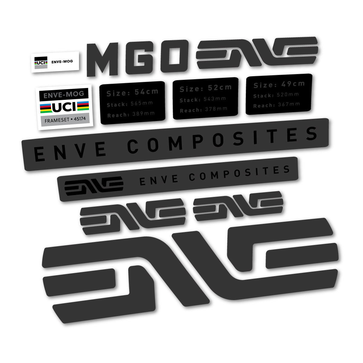 Very Dark Grey decal for Envx MOG 2026 frame – bike sticker vinyl
