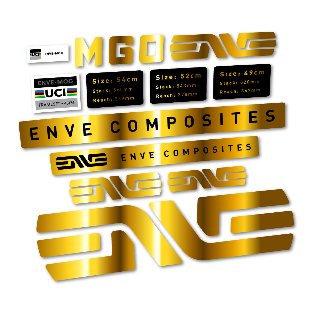 Chrome Gold decal for Envx MOG 2026 frame – bike sticker vinyl