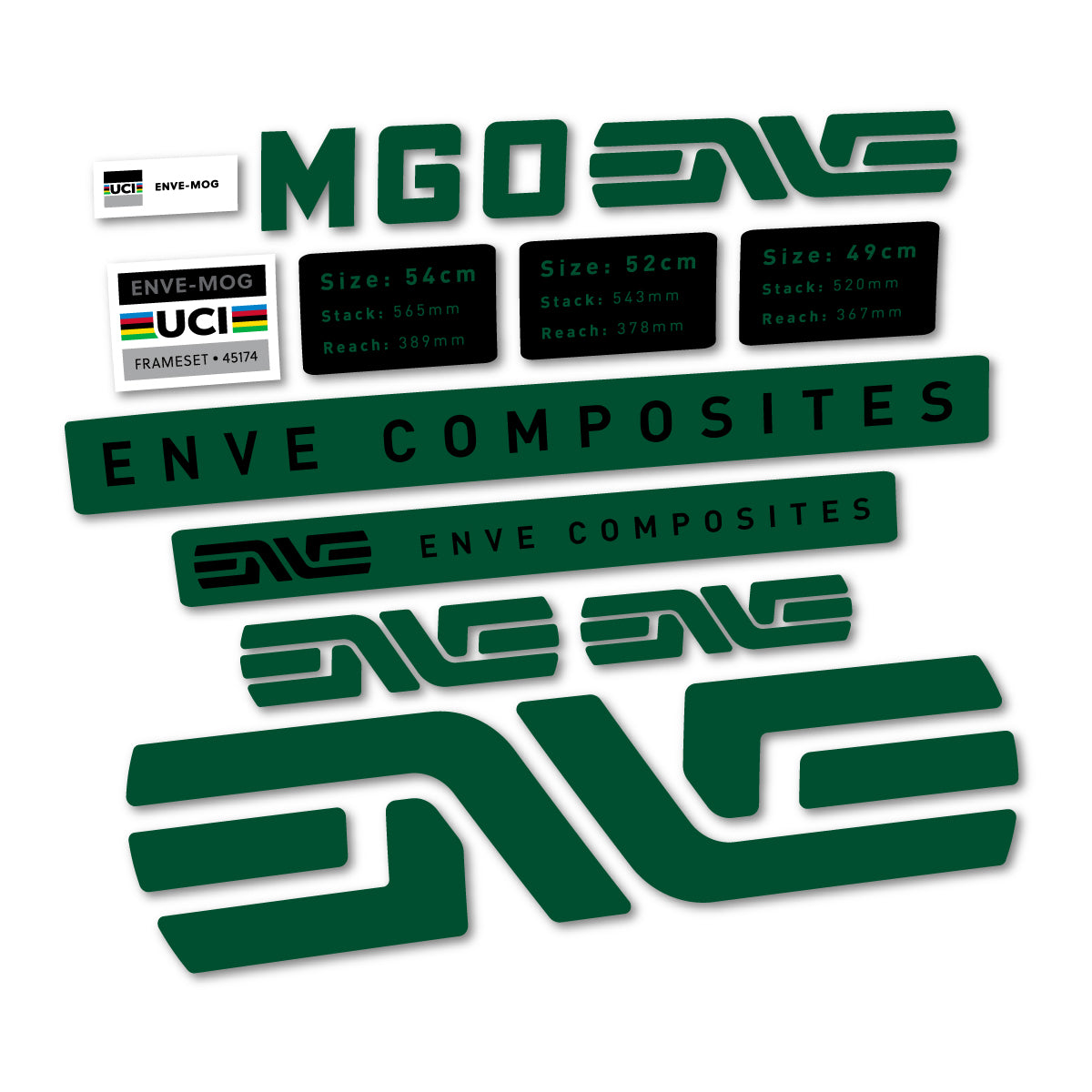Dark Green decal for Envx MOG 2026 frame – bike sticker vinyl