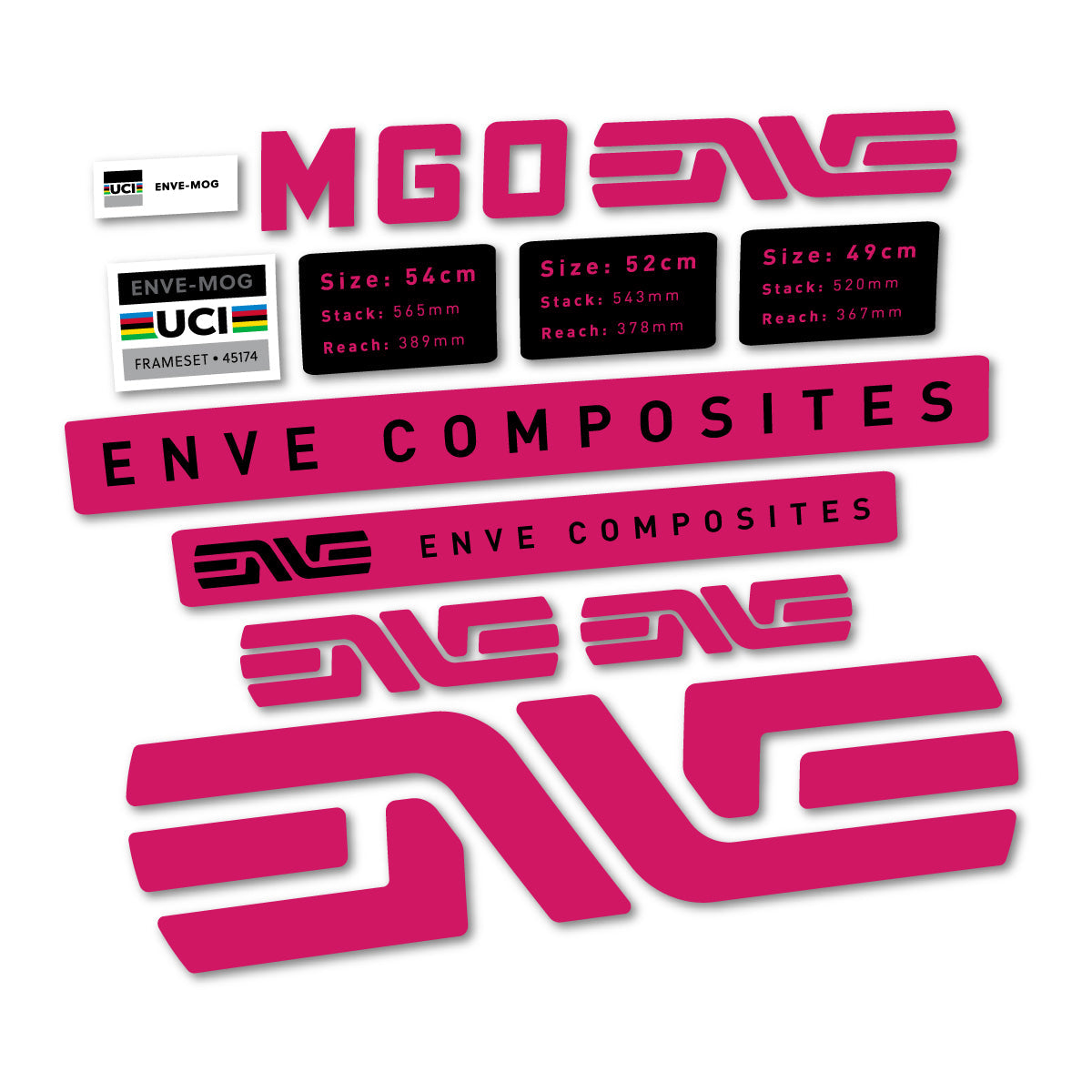 Dark Pink decal for Envx MOG 2026 frame – bike sticker vinyl