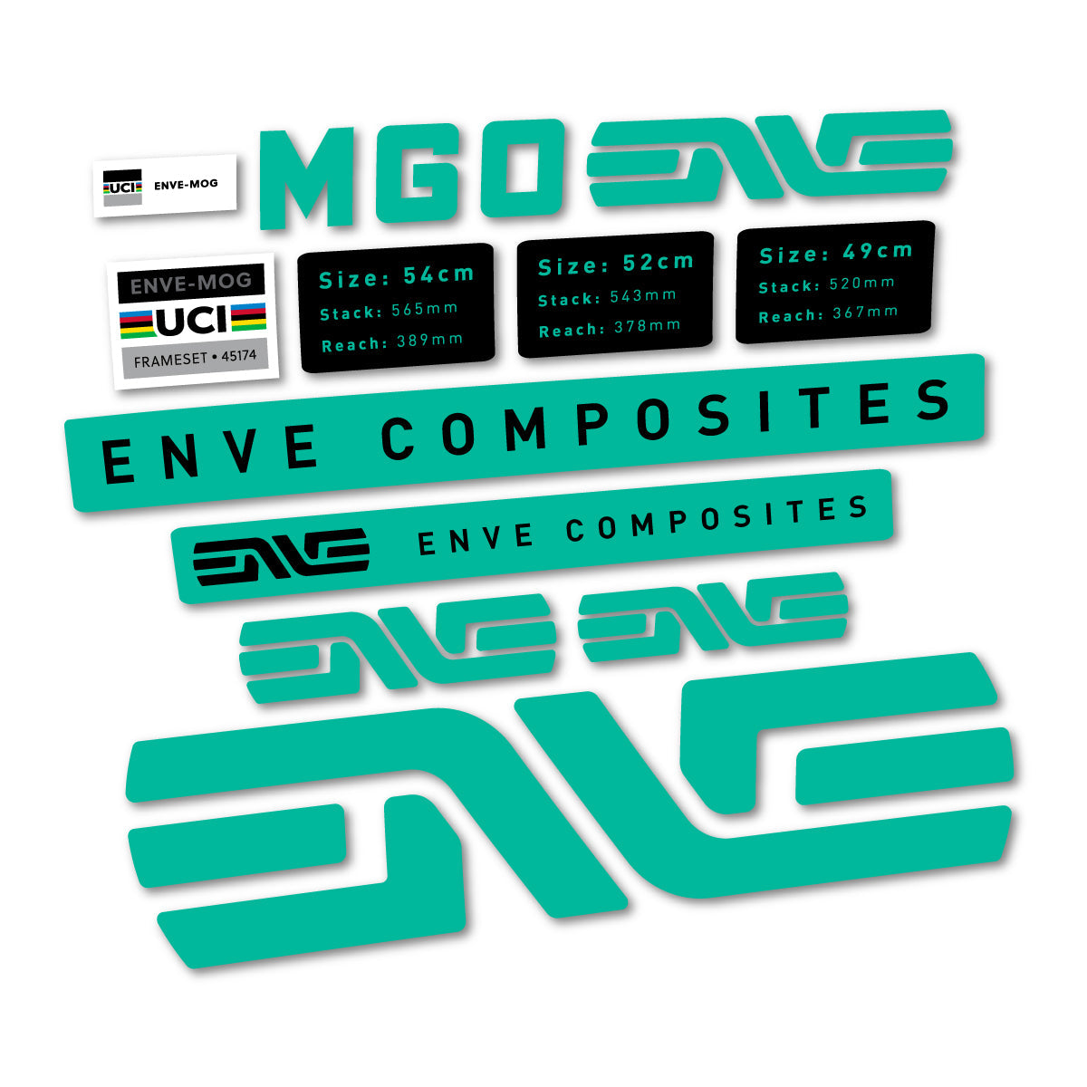 Green Turquoise decal for Envx MOG 2026 frame – bike sticker vinyl