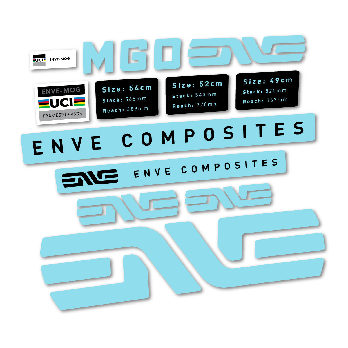 Sky Blue decal for Envx MOG 2026 frame – bike sticker vinyl