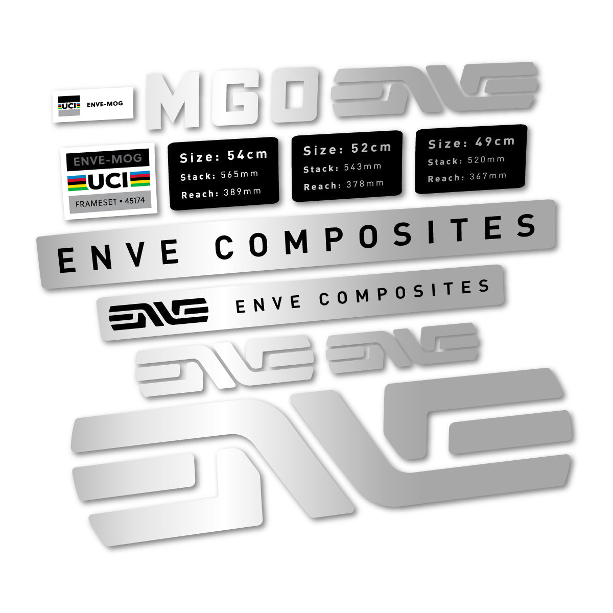 Light Silver decal for Envx MOG 2026 frame – bike sticker vinyl