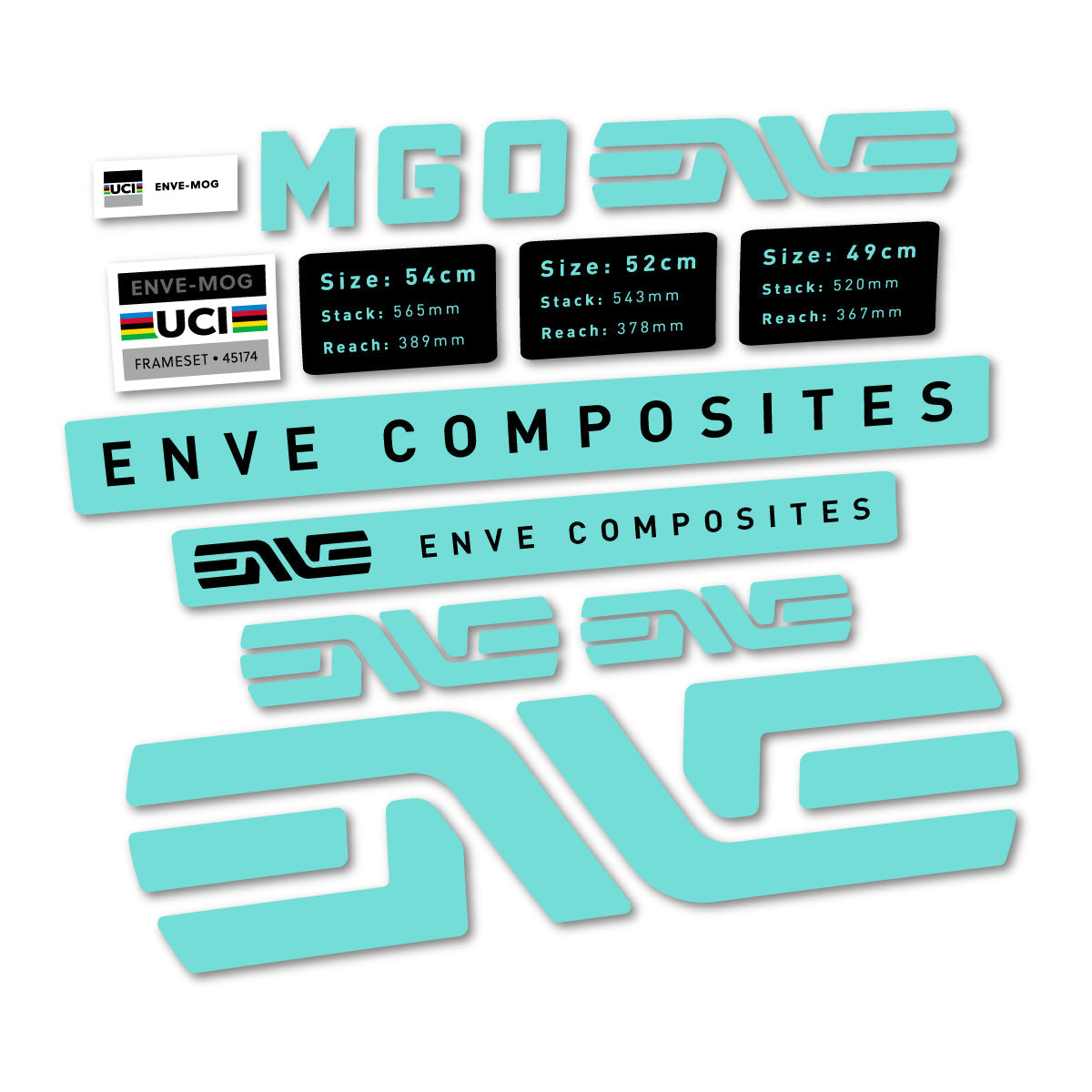 Blue Green decal for Envx MOG 2026 frame – bike sticker vinyl