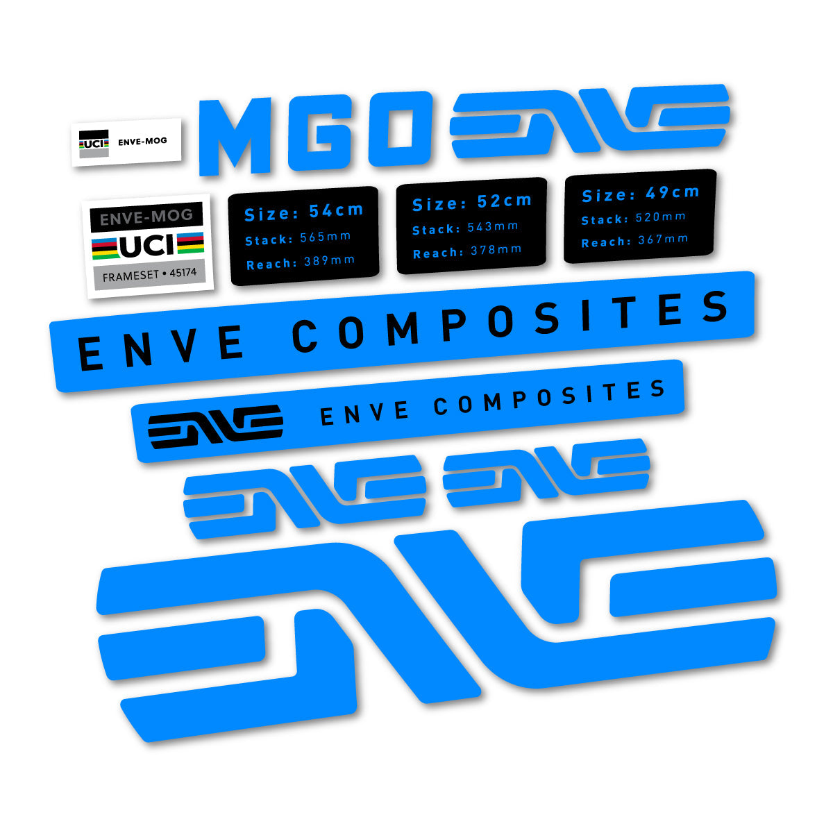 Luminous Cyan decal for Envx MOG 2026 frame – bike sticker vinyl