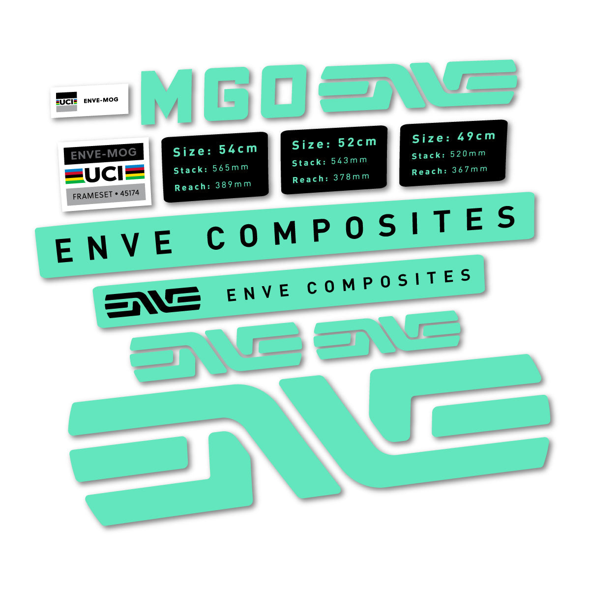 Mint decal for Envx MOG 2026 frame – bike sticker vinyl