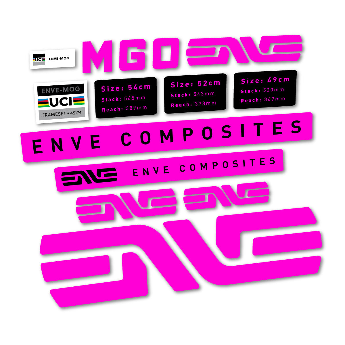 Fuchsia Neon decal for Envx MOG 2026 frame – bike sticker vinyl