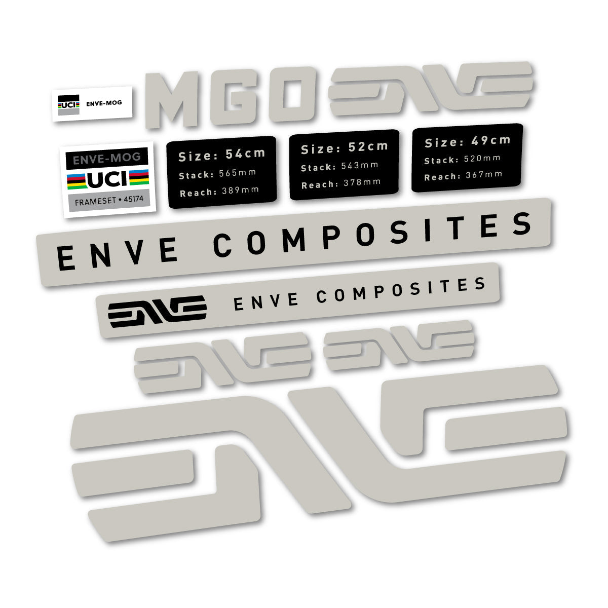 Light Grey decal for Envx MOG 2026 frame – bike sticker vinyl