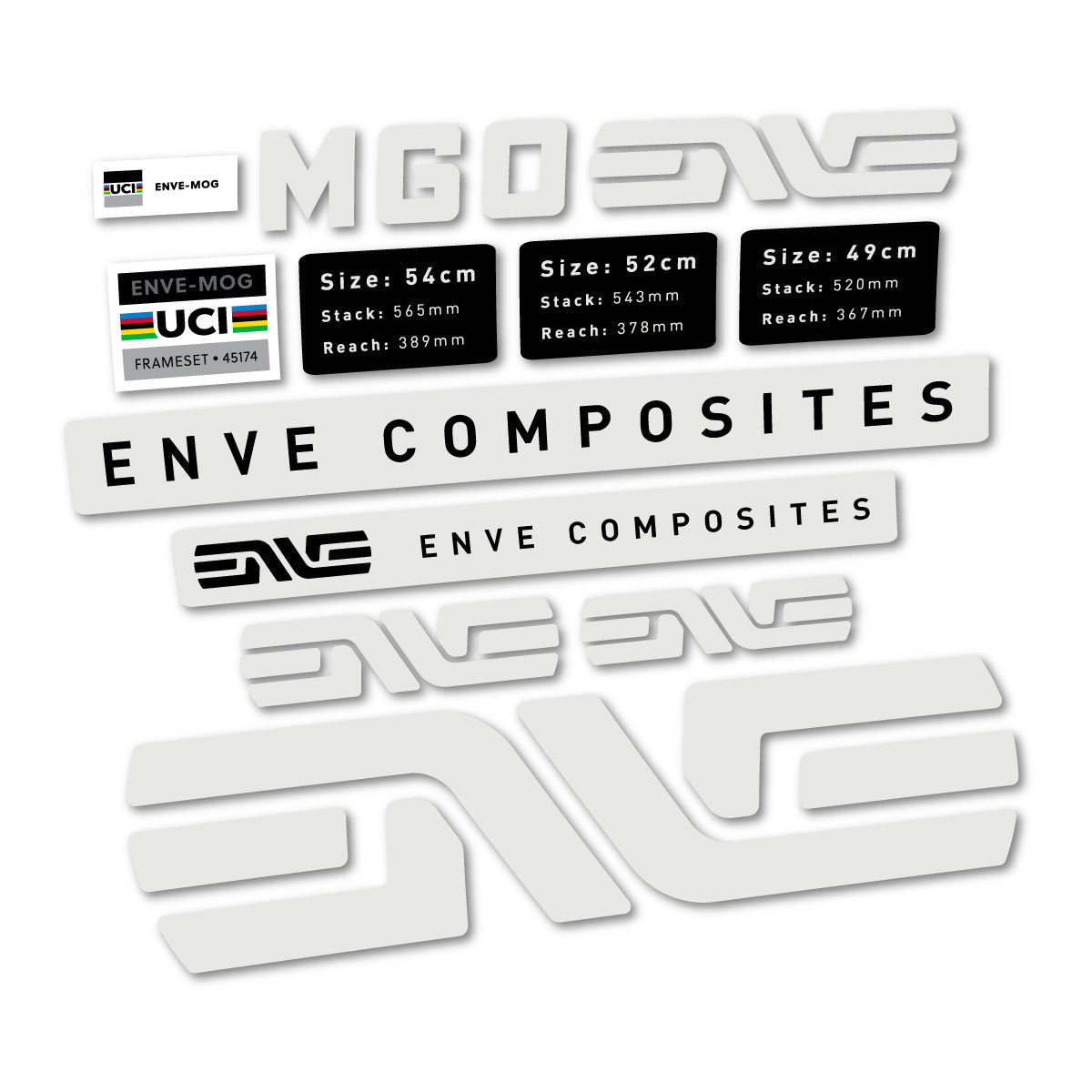 Pearl Grey decal for Envx MOG 2026 frame – bike sticker vinyl