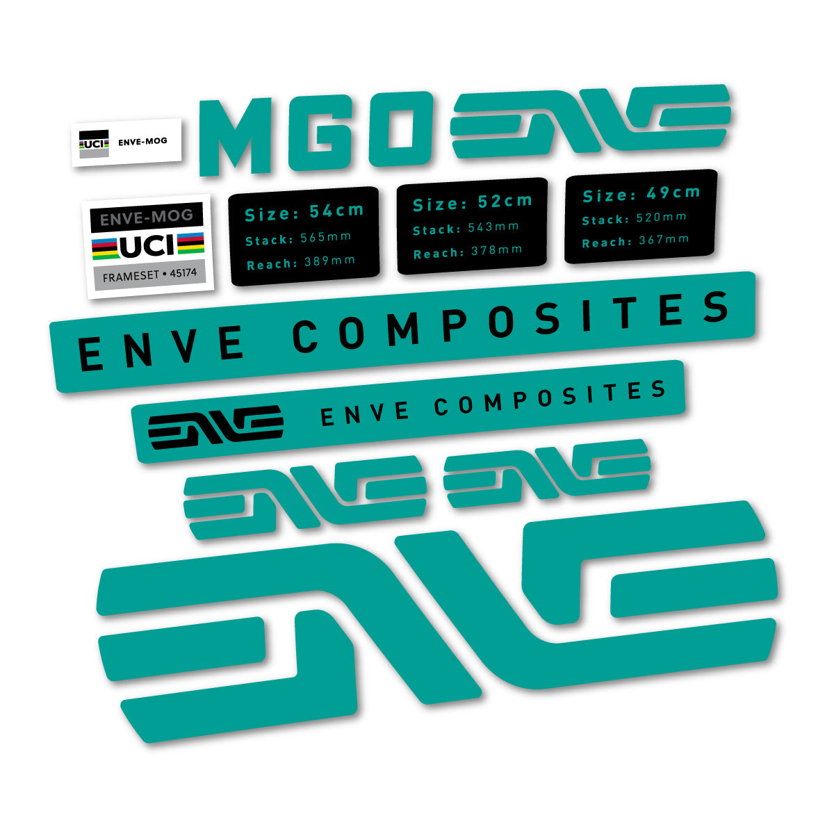 Petrol Turquoise decal for Envx MOG 2026 frame – bike sticker vinyl