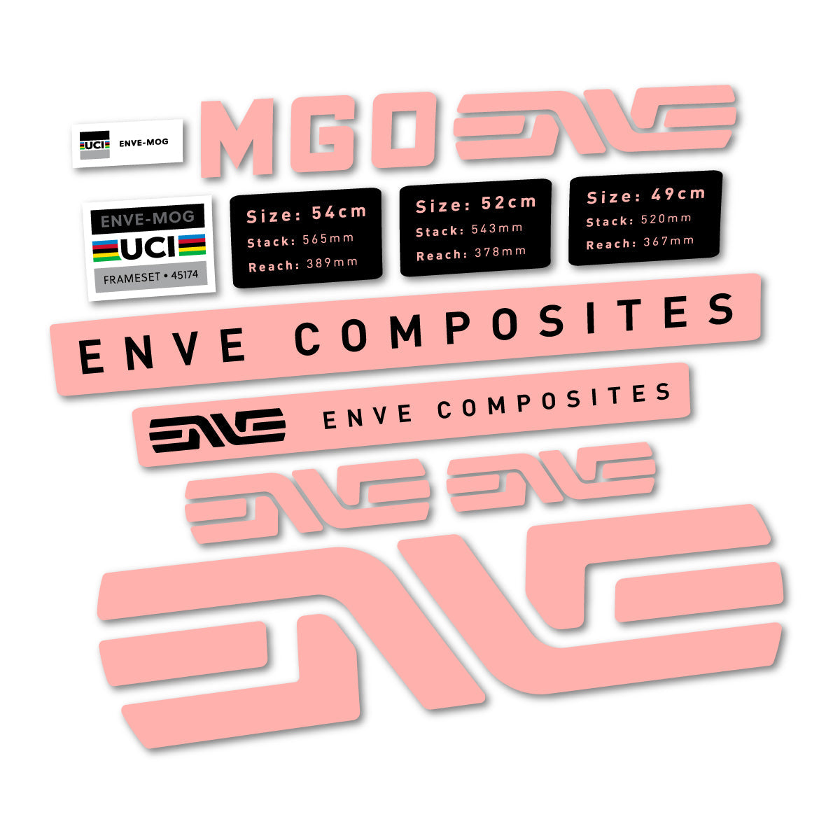 Salmon Pink decal for Envx MOG 2026 frame – bike sticker vinyl