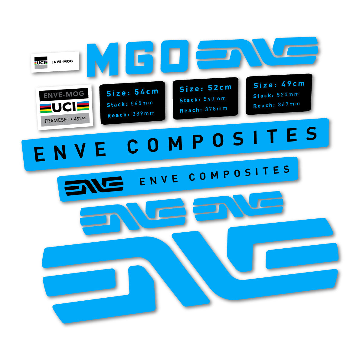 Light Blue decal for Envx MOG 2026 frame – bike sticker vinyl