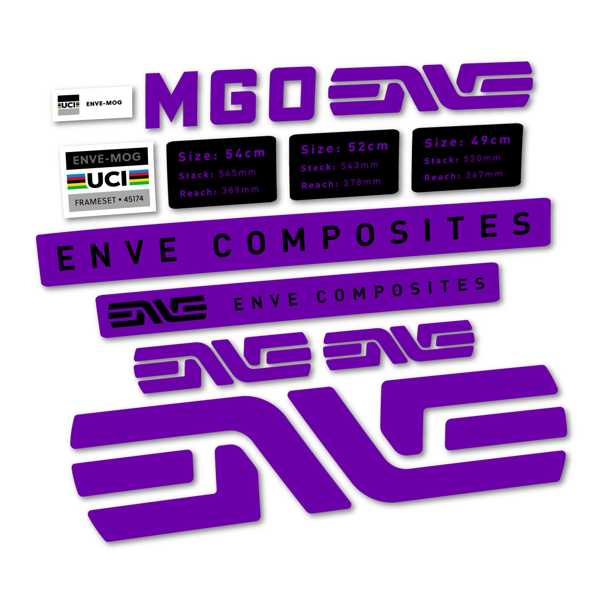 Violet decal for Envx MOG 2026 frame – bike sticker vinyl