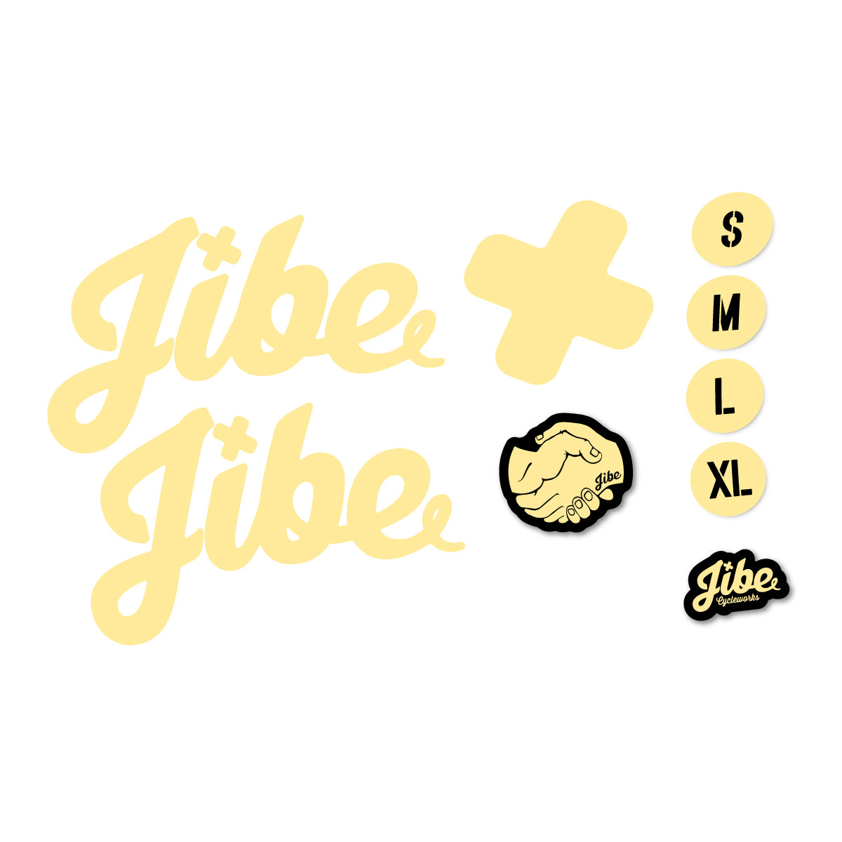 Stickers compatibles Jibe Tasmanian Devil 2025-2026 pour cadre – autocollants vinyle - Crème
