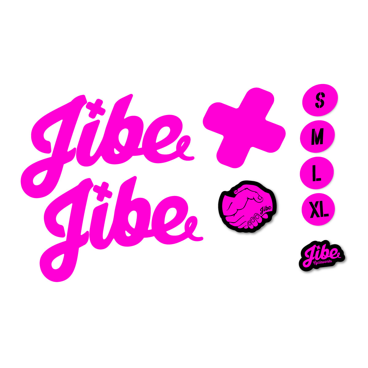 Stickers compatibles Jibe Tasmanian Devil 2025-2026 pour cadre – autocollants vinyle - Fuchsia Fluo