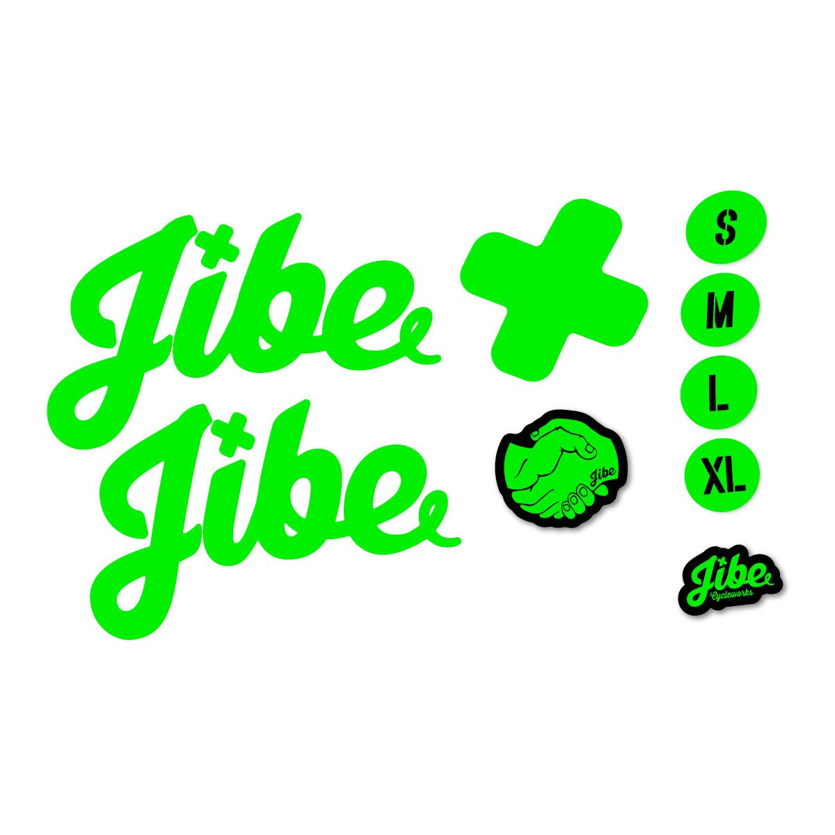 Stickers compatibles Jibe Tasmanian Devil 2025-2026 pour cadre – autocollants vinyle - Vert Fluo