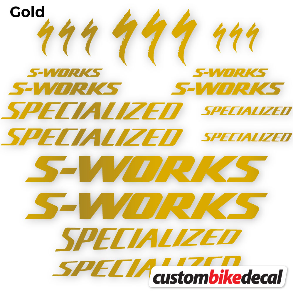 Gold decal for Specialized S-Works frame – bike sticker vinyl