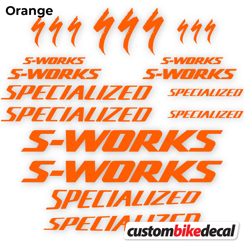 Orange decal for Specialized S-Works frame – bike sticker vinyl