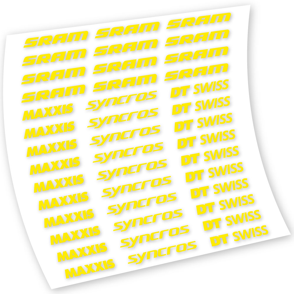 Stickers Maxxis Syncross DT Swiss Sram compatibles Autocollants cadre