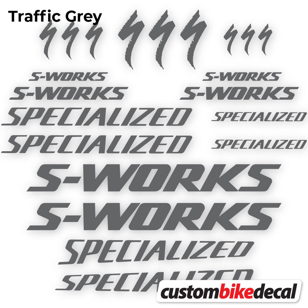 Trafc Grey decal for Specialized S-Works frame – bike sticker vinyl