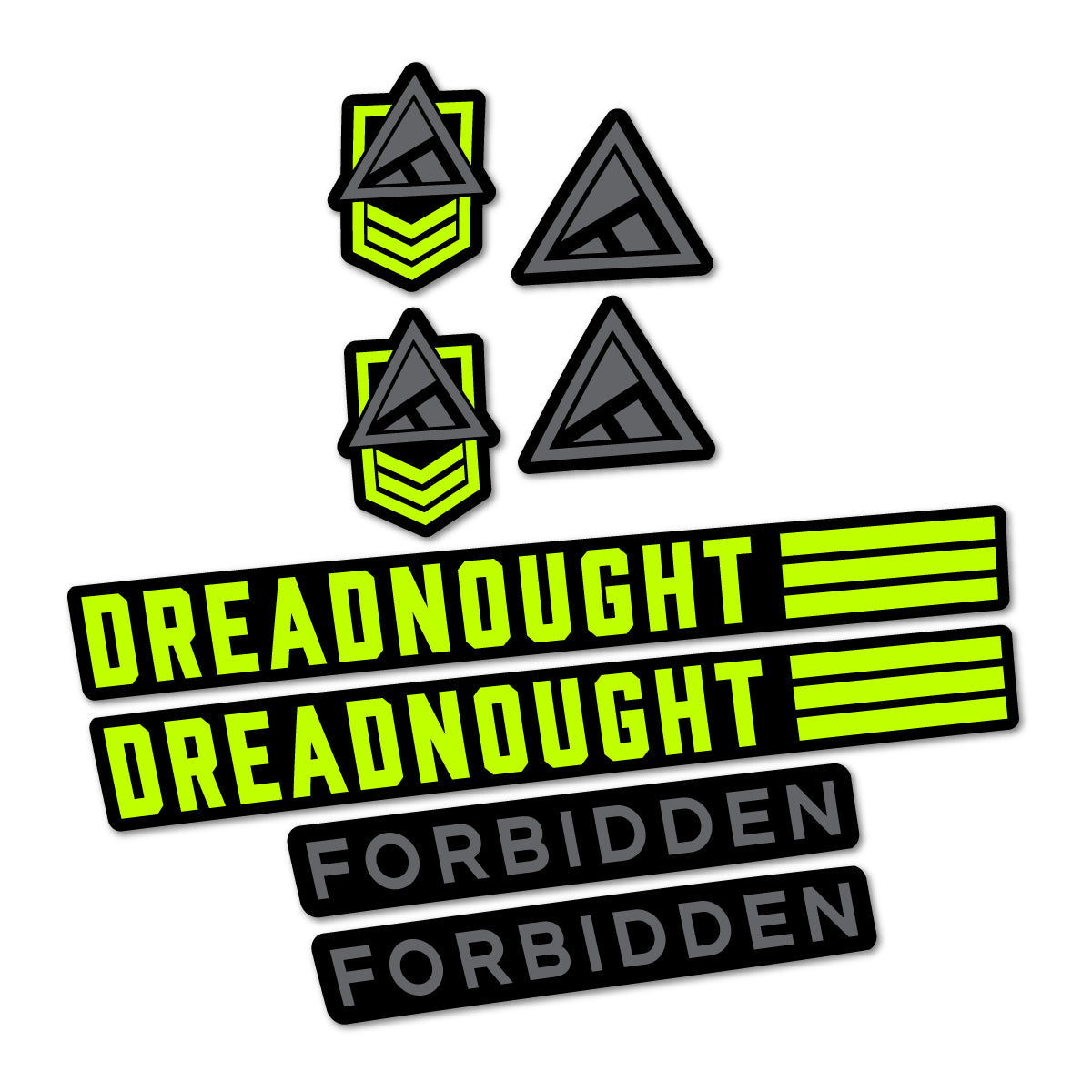 Lime Neon decal for Forbidden Dreadnought 2026 frame – bike sticker vinyl
