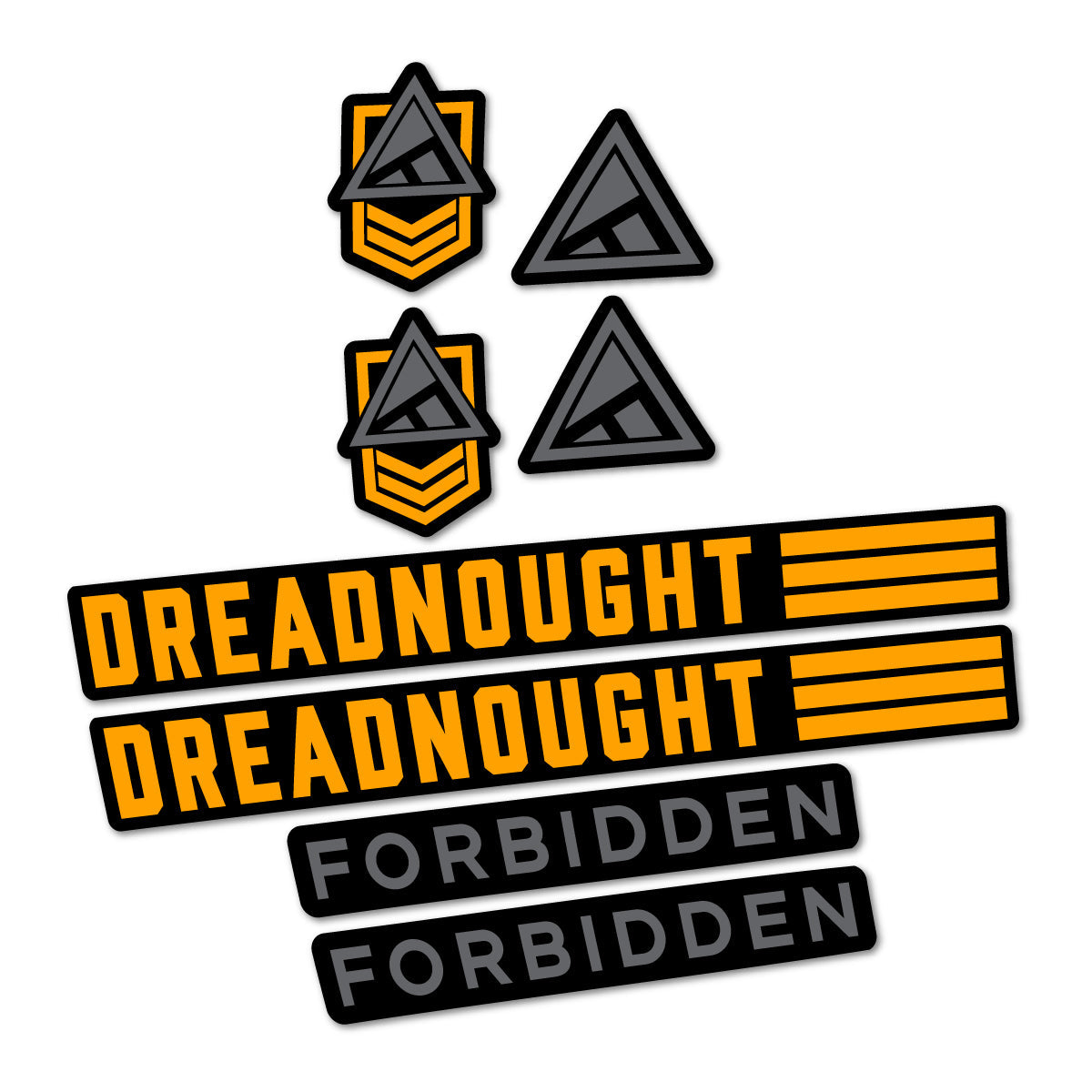 Orange Yellow decal for Forbidden Dreadnought 2026 frame – bike sticker vinyl