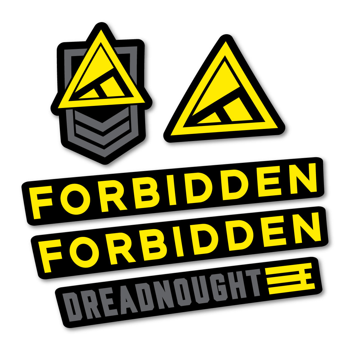 Yellow decal for Forbidden Dreadnought E 2026 frame – bike sticker vinyl